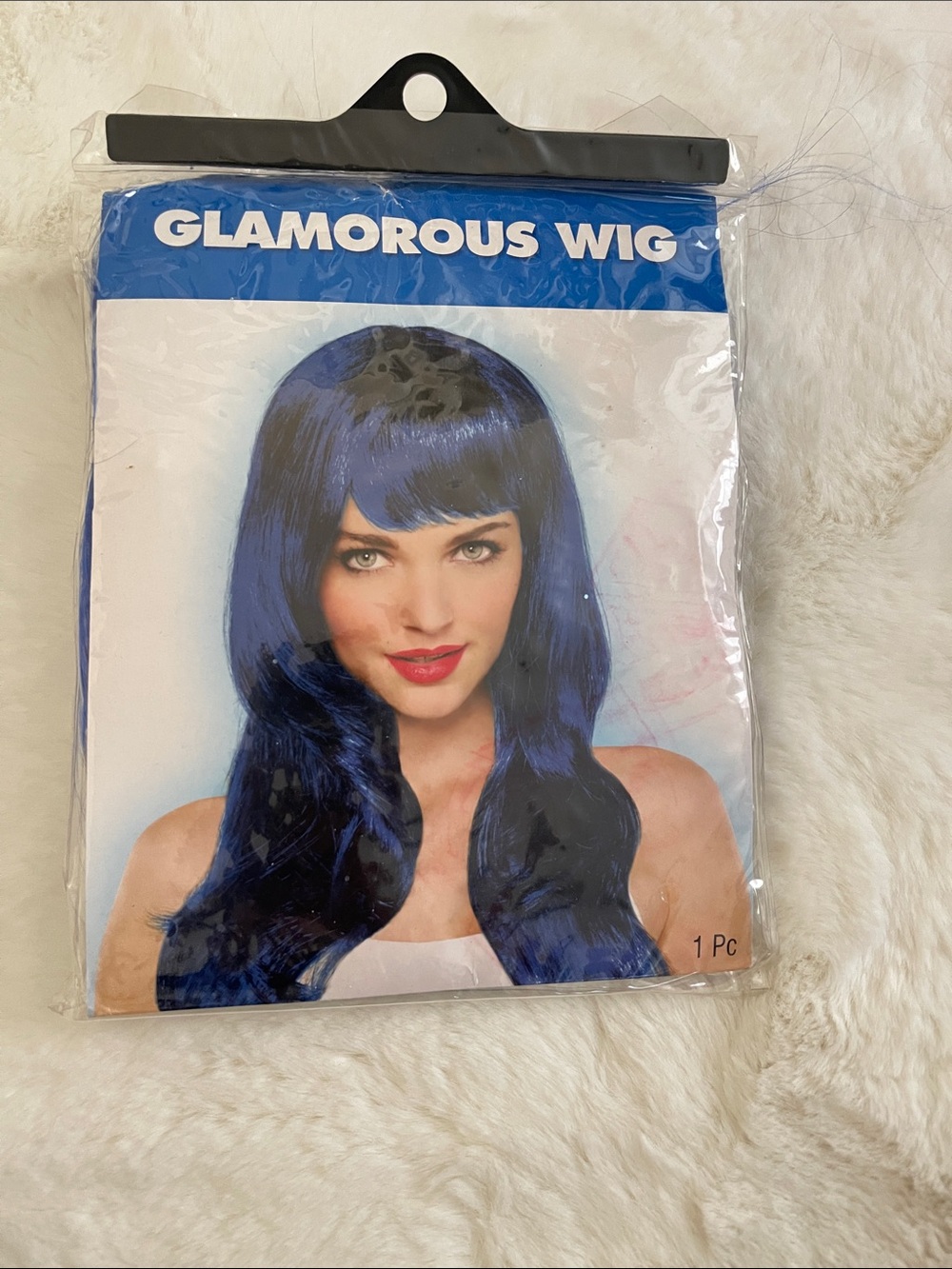 Glamorous - Blue Synthetic Women's Wig with Bangs